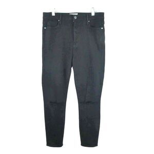 Parker Smith Black Skinny Jeans Busted Ripped Knee Size 10 / 30 High Rise Waist